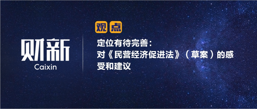 财新 | 定位有待完善：对《民营经济促进法》（草案）的感受和建议