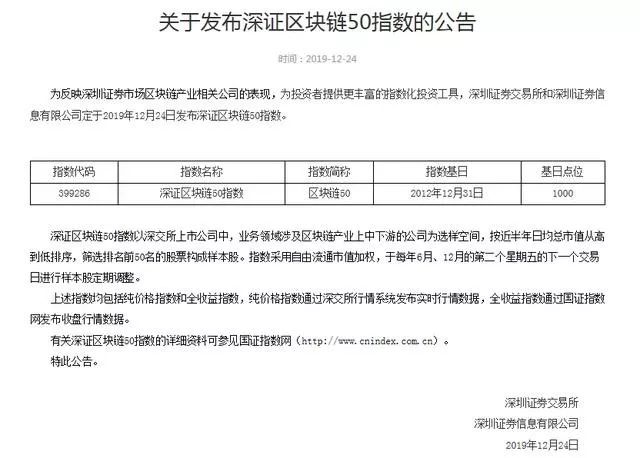 深证区块链50指数发布 凯发k8天生赢家一触即发软件入选样本股